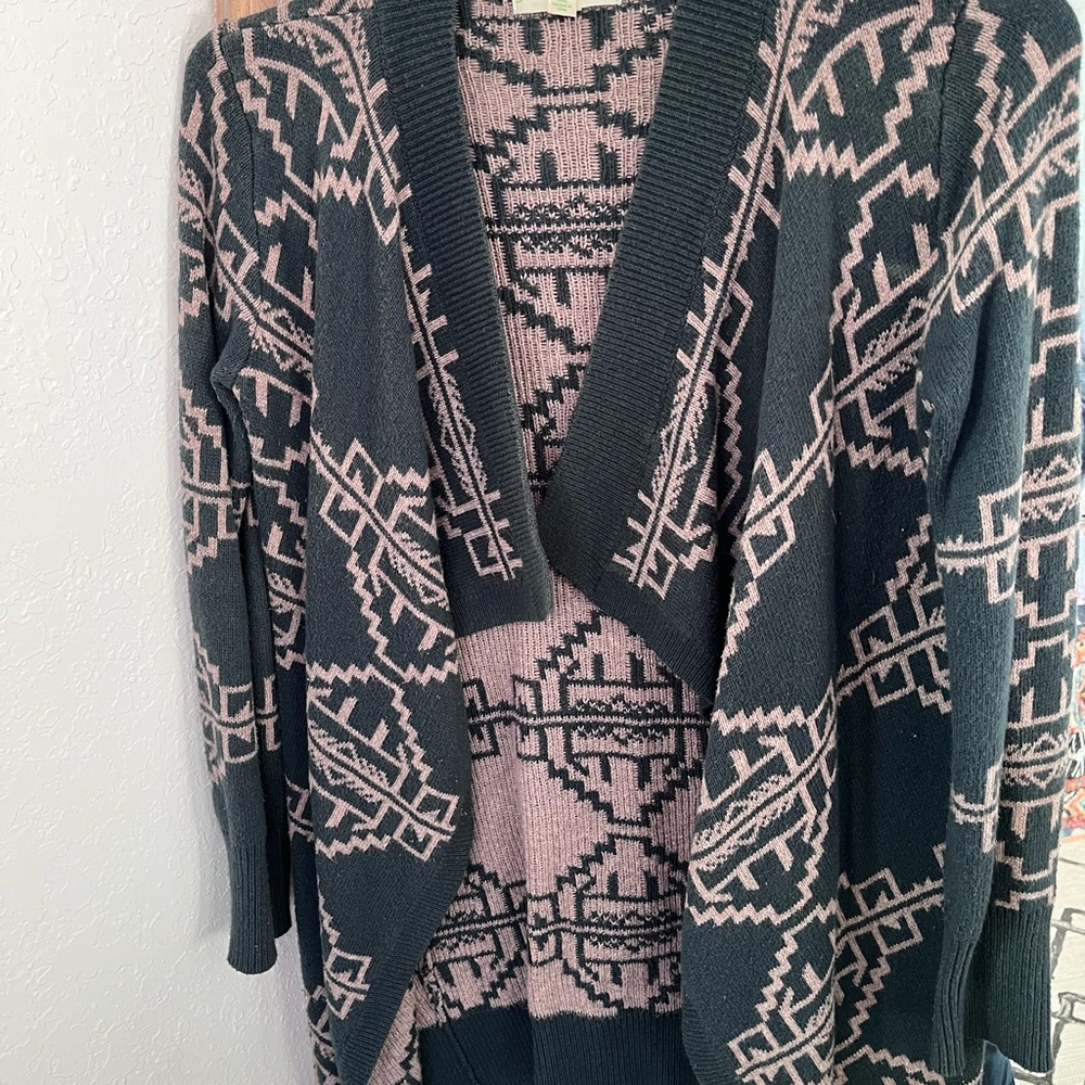 Green and tan tribal sweater from urban outfitters
